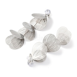 Alloy Leaf Stud Earrings for Women&nbsp;EJEW-U028-11P