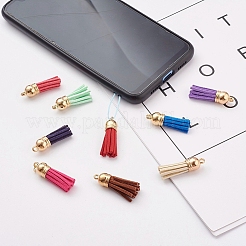 60Pcs 30 Colors Faux Suede Tassel Pendant Decorations&nbsp;FIND-YW0001-13LG