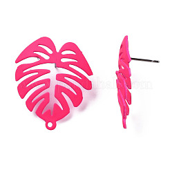 Spray Painted Iron Stud Earring Findings&nbsp;IFIN-N008-019-B01