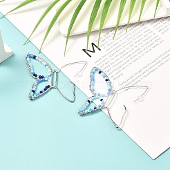 Butterfly Glass Beads Dangle Earrings for Girl Women&nbsp;EJEW-JE04658-01