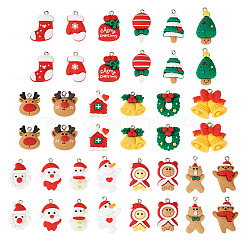 40Pcs 20 Styles Christmas Theme Opaque Resin Pendants&nbsp;RESI-TA0003-58