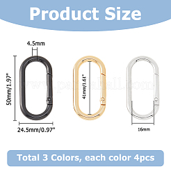 12Pcs 3 Colors Zinc Alloy Spring Gate Rings&nbsp;FIND-HS0001-39