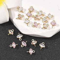 SHEGRACE Brass Pave Cubic Zirconia Horse Eye Connector Charms&nbsp;XGRQ2O297-436G