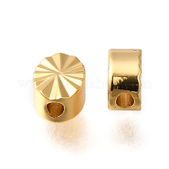 Brass Textured Beads&nbsp;KK-Z092-01G-G