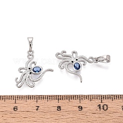 Brass Micro Pave Cubic Zirconia Pendants&nbsp;X-KK-Q073-09P