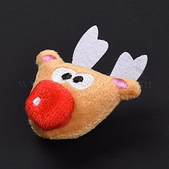 Christmas Deer Cotton & Non-Woven & Velvet Fabric Brooch&nbsp;JEWB-A003-09