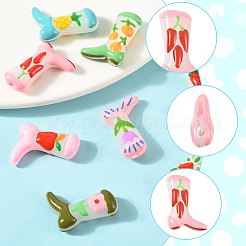 8Pcs 8 Colors Boot Painted Glass Beads Enamel Beads&nbsp;LAMP-FS0001-62