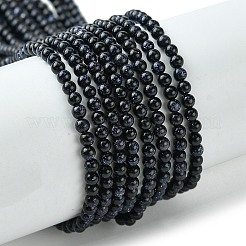 Synthetic Blue Goldstone Beads Strands&nbsp;G-N0200-01D-3mm