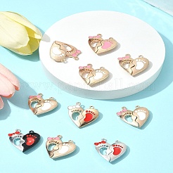 10 Bags Spray Painted Alloy Enamel Magnetic Split Pendants&nbsp;ENAM-FS0003-01
