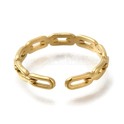 Ion Plating(IP) 304 Stainless Steel Cuff Rings for Women&nbsp;RJEW-U017-31G
