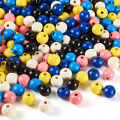 240Pcs 6 Colors Natural Wooden Beads&nbsp;WOOD-TA0002-74B