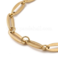 Ion Plating(IP) 304 Stainless Steel Oval Link Chain Bracelet for Women&nbsp;BJEW-G667-03G