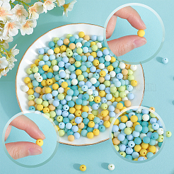 500Pcs Rubberized Style Imitated Silicone Acrylic Beads&nbsp;MACR-SP0001-07F