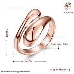 Real Rose Gold Plated Adjustable Brass Finger Rings for Women&nbsp;RJEW-BB07574-B