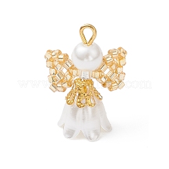 7Pcs 7 Colors Glass Seed Beaded Angel Pendants&nbsp;PALLOY-MZ00995