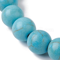 Synthetic Turquoise Dolphin Beaded Stretch Bracelets&nbsp;BJEW-JB09830-01