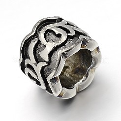 Retro 304 Stainless Steel Big Hole Column Beads&nbsp;STAS-E086-29AS