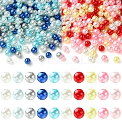 500Pcs 5 Colors Spray Painted ABS Plastic Imitation Pearl Beads&nbsp;OACR-YW0004-49A