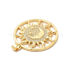 Rack Plating Brass Micro Pave Cubic Zirconia Pendants&nbsp;KK-B068-04G