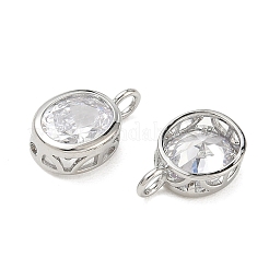Brass Pave Clear Cubic Zirconia Pendants&nbsp;CU-CBA42CA-04B-P