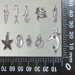 100pcs 10 Style Tibetan Style Alloy Charms&nbsp;TIBEP-CJ0001-36