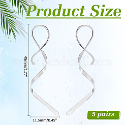 5Pairs Vortex Spiral 304 Stainless Steel Dangle Earrings for Women&nbsp;EJEW-ME0001-15