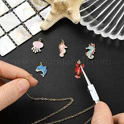 5Pcs 5 Styles Brass Enamel Pendants&nbsp;KK-CJ0004-27