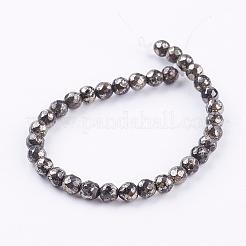 Natural Pyrite Beads Strands&nbsp;G-P303-02-6mm-8
