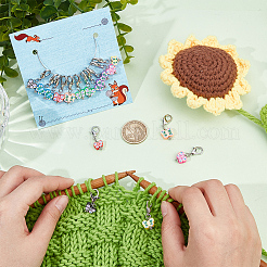 16Pcs 8 Style Butterfly Handmade Polymer Clay Pendant Stitch Marker&nbsp;HJEW-NB00009