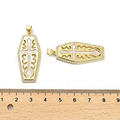 Brass Micro Pave Cubic Zirconia Pendants&nbsp;KK-K365-06C-G