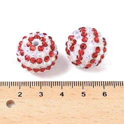 Striped Resin Rhinestone Beads&nbsp;OACR-A037-01H