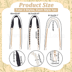 3Pcs 3 Style Plastic Imitation Pearl Beaded/PU Leather Bag Straps&nbsp;DIY-WR0003-16