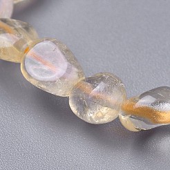 Natural Citrine Bead Stretch Bracelets&nbsp;BJEW-K213-66