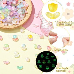 200Pcs 2 Styles Luminous Transparent Acrylic Beads&nbsp;RESI-CJ0005-19