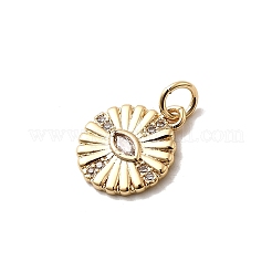 Brass Micro Pave Cubic Zirconia Charms&nbsp;KK-H089-31G-03
