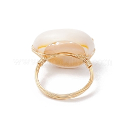 Natural Cowrie Shell Finger Rings for Women&nbsp;RJEW-JR00834