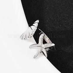 Brass Adjustable Cuff Rings for Women&nbsp;RJEW-B132-02B-P