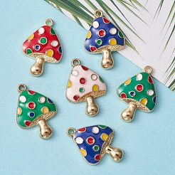 8Pcs 4 Colors Autumn Theme Rack Plating Alloy Enamel Pendants&nbsp;ENAM-YW0003-35