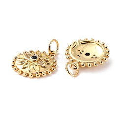 Brass Micro Pave Cubic Zirconia Pendants&nbsp;ZIRC-P092-019G-RS
