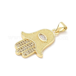 Brass Micro Pave Cubic Zirconia Pendants&nbsp;KK-P345-76G