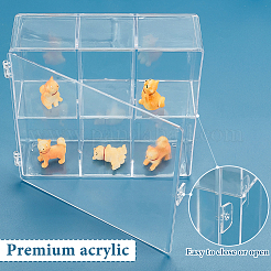 2-Tier 6 Grids Transparent Plastic Action Figures Display cases&nbsp;ODIS-WH0020-90