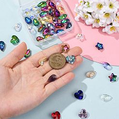 40Pcs 10 Colors Faceted Glass Charms&nbsp;GLAA-FS0002-68