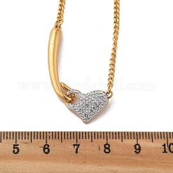 304 Stainless Steel Crystal Rhinestone Heart Pendant Necklaces for Women&nbsp;NJEW-Z061-12G