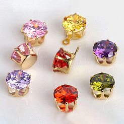 50Pcs 10 Colors Cubic Zirconia Pointed Back Cabochons&nbsp;ZIRC-CJ0001-25