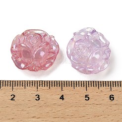 UV Plating Luminous Rainbow Iridescent Acrylic Beads&nbsp;LACR-R001-15A