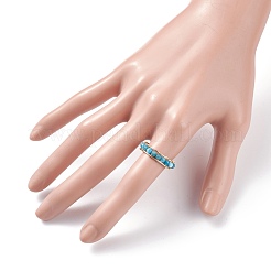 3Pcs 3 Style Natural Apatite & Moss Agate & Shell Pearl Braided Finger Rings&nbsp;RJEW-TA00024