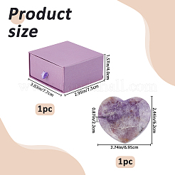 1Pc Natural Amethyst Heart Display Decoration&nbsp;DJEW-FH0001-46