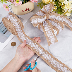 10M Jute Flower Ribbon&nbsp;OCOR-WH20013-034
