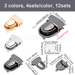 12Pcs 3 Colors Iron Bag Tuck Lock Clasps&nbsp;FIND-NB0006-31