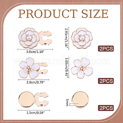 6Pcs 3 Styles Flat Round & Flower Alloy Cufflinks&nbsp;FIND-ME0004-46